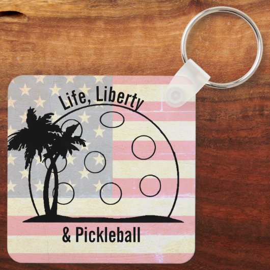 Porte-clés FLAG Life Liberty & Pickleball USA (Verso)