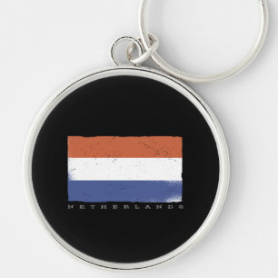 Porte-clés Flag of the Holland With Netherlands Text