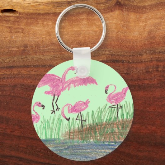 Porte-clés Flamant rose (Recto)