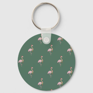 Porte-clés Flamant Rose Adorable Avec Chapeau De Père Noël,Ve