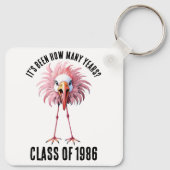 Porte-clés Flamant rose amusant Custom School Class Réunion (Dos)