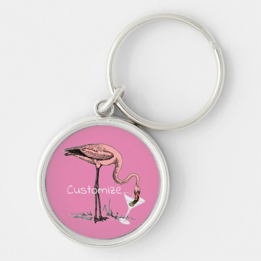 Porte-clés Flamant rose Boire Martini Thunder_Cove (Devant)