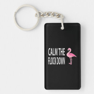 Porte-clés Flamant rose Calme Le Flocon Drôle Oiseau Rose