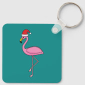 Porte-clés Flamant rose de Noël avec Santa Hat (Dos)