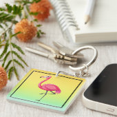 Porte-clés Flamant Rose de Style Cartoon (Devant Droit)