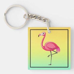 Porte-clés Flamant Rose de Style Cartoon