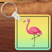 Porte-clés Flamant Rose de Style Cartoon (Recto)