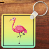 Porte-clés Flamant Rose de Style Cartoon (Verso)