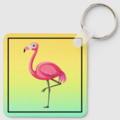 Porte-clés Flamant Rose de Style Cartoon (Dos)