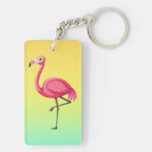 Porte-clés Flamant Rose de Style Cartoon (Dos)
