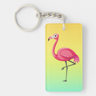 Porte-clés Flamant Rose de Style Cartoon