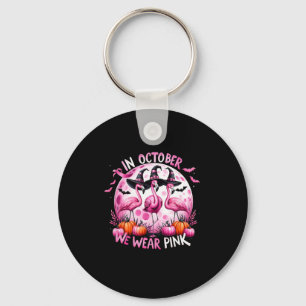 Porte-clés Flamant rose En Octobre Nous Portons Pink Breast C