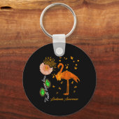 Porte-clés Flamant rose Faith Hope Love Leukemia Sensibilisat (Recto)