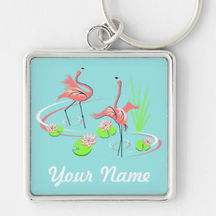 Porte-clés Flamant rose Fandango Duo 2 porte - clé haut carré