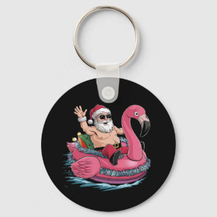 Porte-clés Flamant Rose Gonflable de Noël en Juillet Été