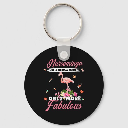 Porte-clés Flamant rose | Infirmière comme infirmière normale (Recto)
