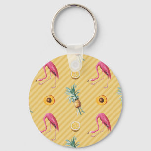 Porte-clés Flamant rose jaune Mango Lemon Motif