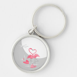 Porte-clés Flamant rose Love large Lune premium porte - clé r