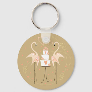 Porte-clés Flamant rose Mariage porte - clé de base