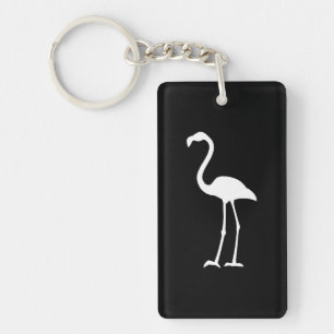 Porte-clés Flamant rose noir et blanc