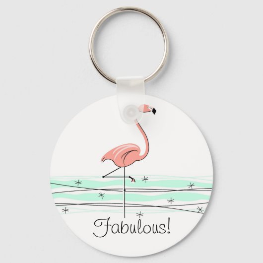 Porte-clés Flamant rose Océan "Fabuleux !" porte - clé (Recto)