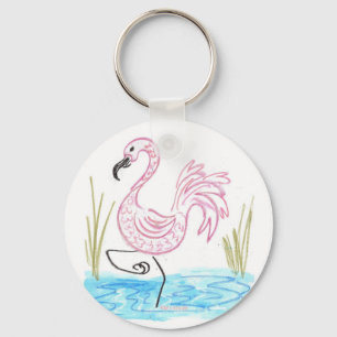 Porte-clés Flamant rose rose #13 par EelKat Wendy C Allen