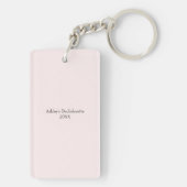 Porte-clés Flamant rose rose de la servante tropicale moderne (Dos)