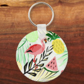 Porte-clés Flamant rose rose, fruit (Recto)