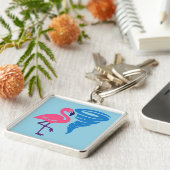 Porte-clés Flamant rose Tornado Bold Art Graphique moderne (Côté)