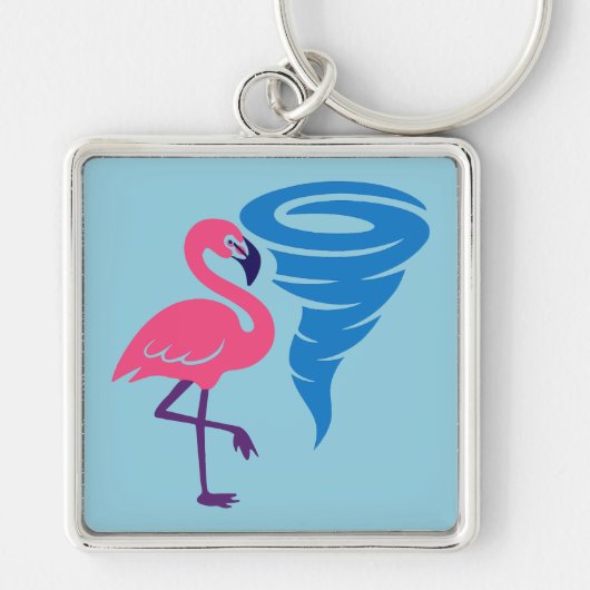 Porte-clés Flamant rose Tornado Bold Art Graphique moderne (Devant)