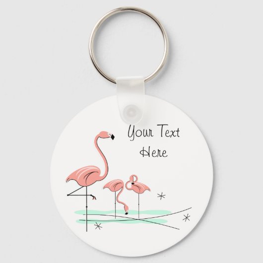 Porte-clés Flamant rose Trio 4 porte - clé texte (Recto)