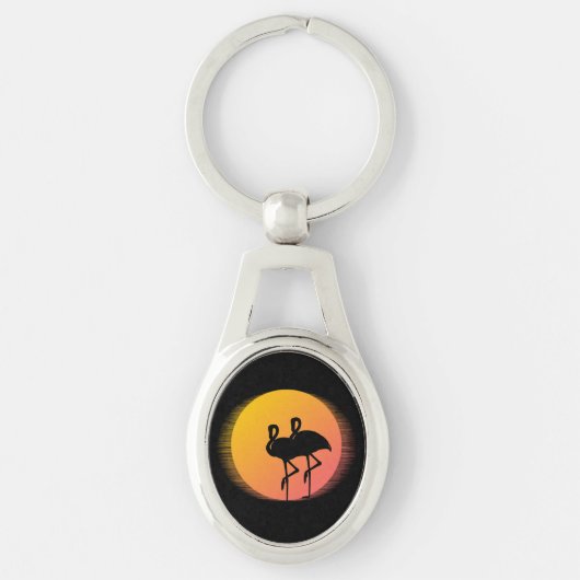Porte-clés Flamants du coucher de soleil (Devant)