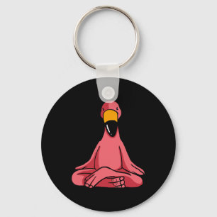 Porte-clés Flamants roses de yoga mignons oiseau d'eau drôle
