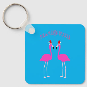 Porte-clés Flamants roses Lesbiennes de Noël Flamant rose Bel