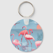 PORTE-CLÉS FLAMANTS ROSES MOTIF 1 (Recto)