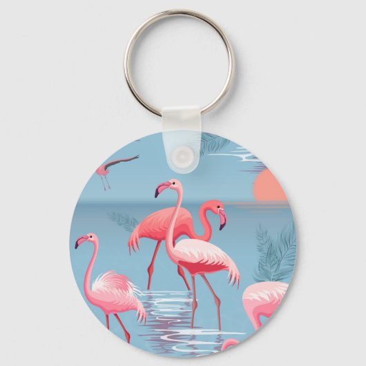 PORTE-CLÉS FLAMANTS ROSES MOTIF 1 (Recto)