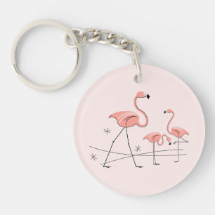 Porte-clés Flamants roses Pink Trio 2 porte - clé acrylique