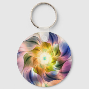 Porte-clés Flame colorée Fleur fractale