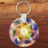 Porte-clés Flame colorée Fleur fractale (Recto)