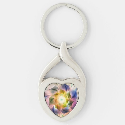 Porte-clés Flame colorée Fleur fractale (Devant)