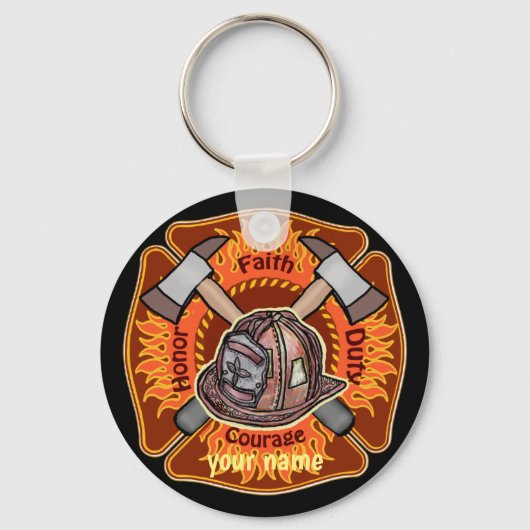 Porte-clés Flames porte - clés pompiers (Recto)