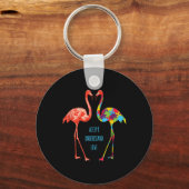 Porte-clés Flamingo | Accept Understand Love Autism Flamingo (Recto)
