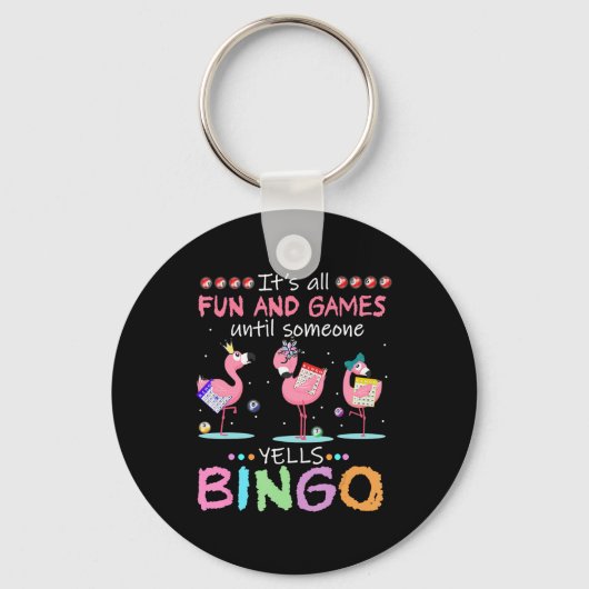 Porte-clés Flamingo | Flaming Bingo Funny (Recto)