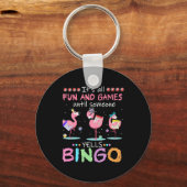 Porte-clés Flamingo | Flaming Bingo Funny (Recto)