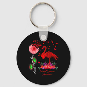 Porte-clés Flamingo Foi Espoir Amour Sensibilisation aux mala