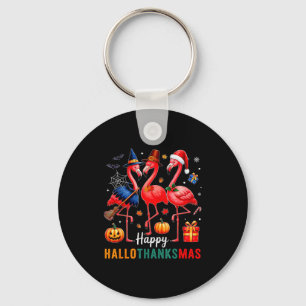 Porte-clés Flamingo Joyeux Hallothanksmas Drôle Halloween Mer