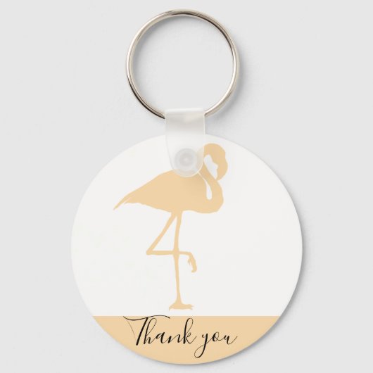 Porte-clés Flamingo moderne Thank You (Recto)