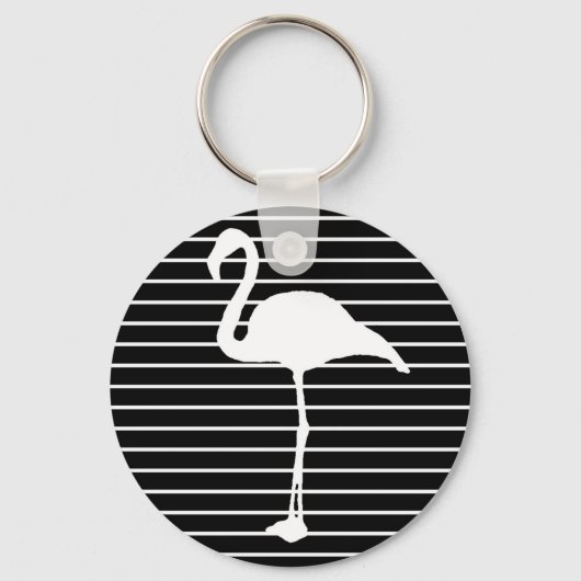 Porte-clés Flamingo noir et blanc (Recto)
