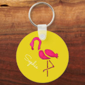 Porte-clés Flamingo rose mignon oiseau unique (Recto)