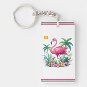 Porte-clés Flamingo rose tropicale/Floride
